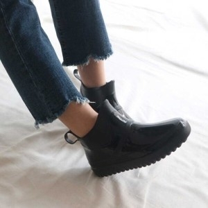 오너클랜 여성 고무 부츠 앵클 숏레인 낚시 방수 신발 슈즈 W60112D