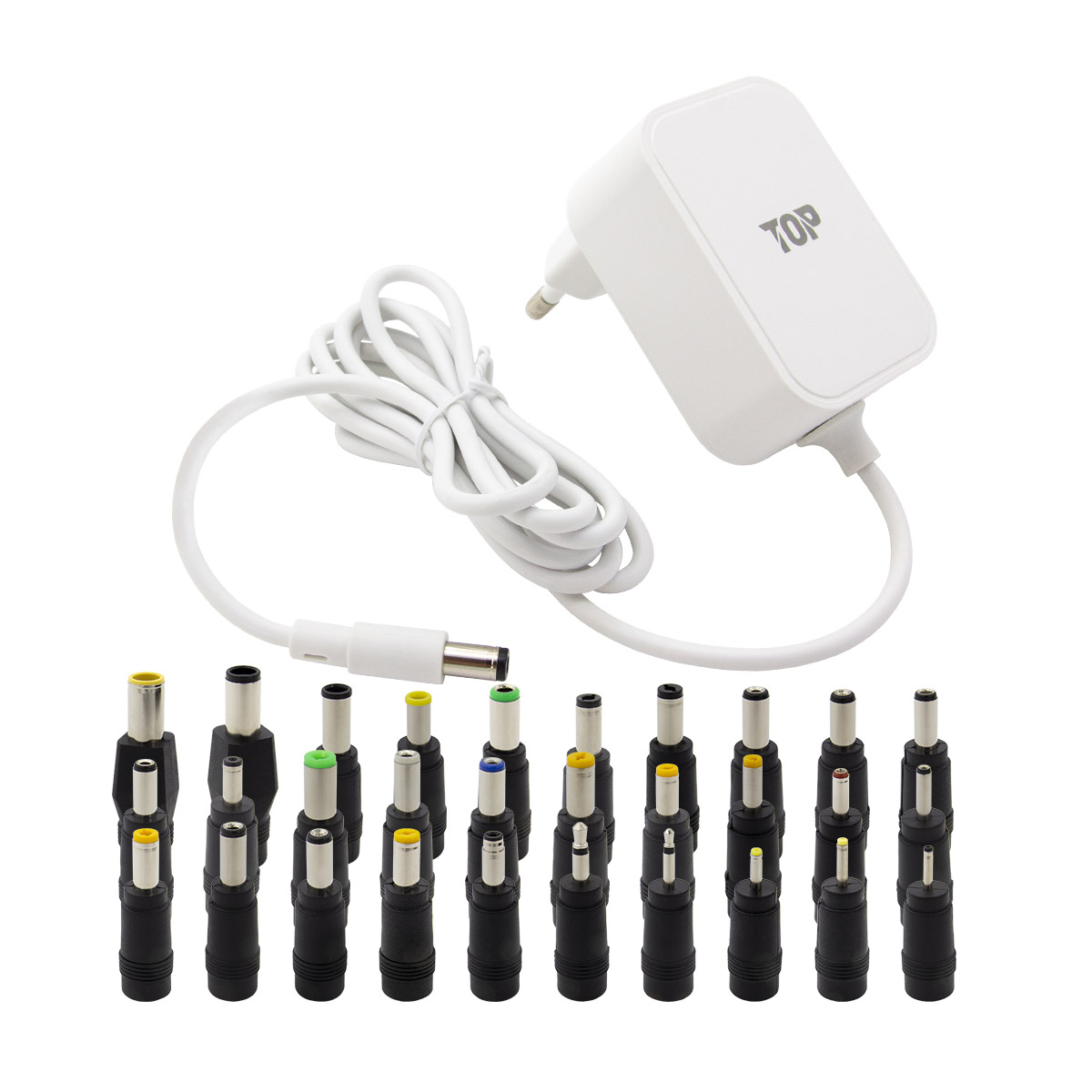 탑라인에이치디 솔탑 12V 2A CCTV 일체형 화이트 어댑터 (SOLTOP-3998 / 30종 젠더)_이미지