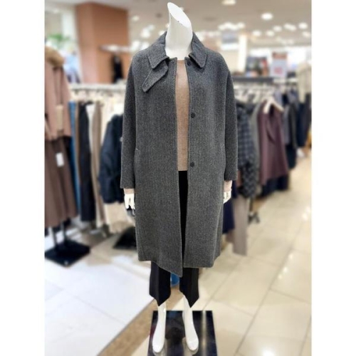 트리아나 소고 세이브존01 울 혼방 하이넥 헤링본 롱 코트 TH4HA13 1 S45049766