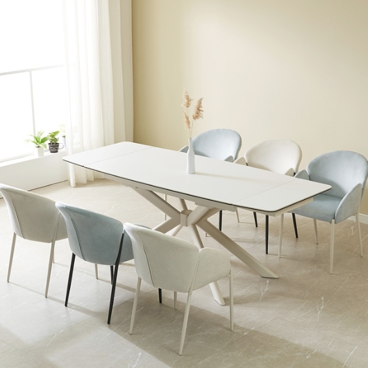 스코나 나한트 반자동 확장형 포세린 세라믹 식탁 2000 (1번의자6개)_이미지
