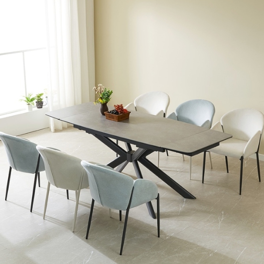 스코나 나한트 반자동 확장형 포세린 세라믹 식탁 2000 (1번의자6개)_이미지