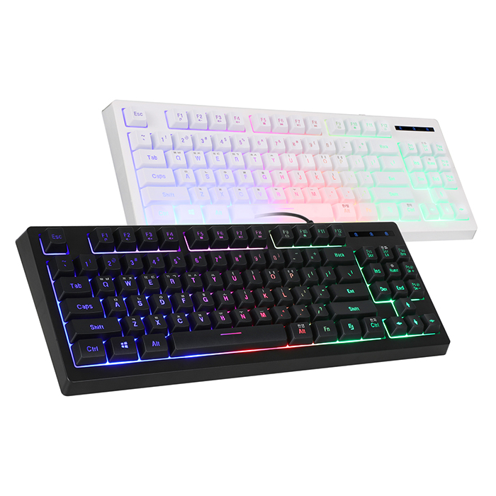 앱코 HACKER K150 텐키리스 레인보우 LED 게이밍 멤브레인 (블랙)_이미지