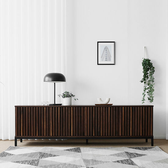 베이직가구  헤리티지월넛 A형 블랙철재거실장 1800