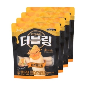 진주햄 더블링 콰트로치즈 간식 소시지 400g 4개_이미지
