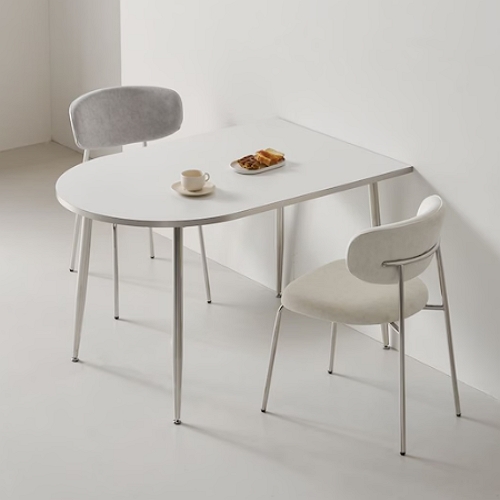 폴앤코코 플랜비 실버 반타원 식탁 1000x600 (의자별도)_이미지
