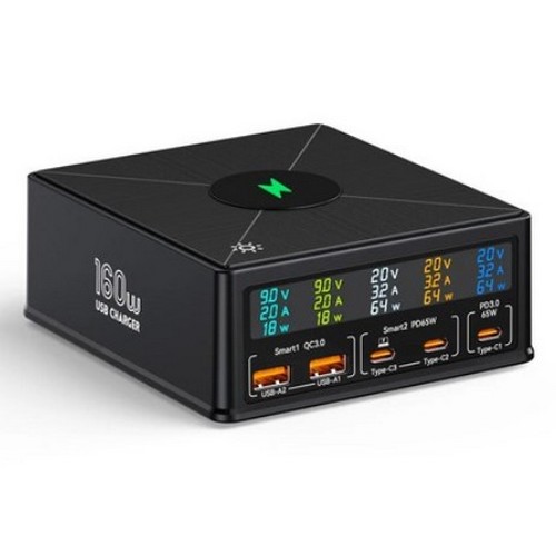 PD PPS 160W 5포트 GaN 유무선충전기 AS868H 해외구매
