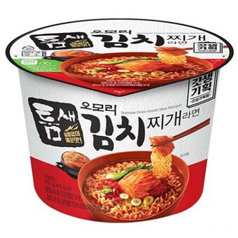 GS리테일 유어스 틈새 오모리 <b>김치</b>찌개<b>라면</b> 큰컵 150g