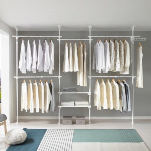 국민튼튼 드레스룸 원목선반 행거 EO-407MG