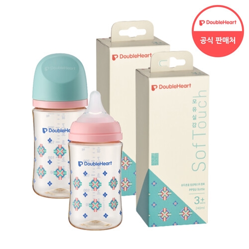 PPSU젖병 240ml x2개+ 젖꼭지 2입 젖꼭지M