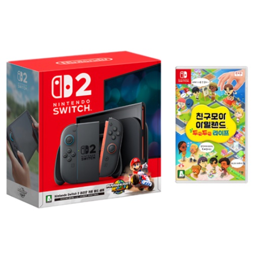 Nintendo 닌텐도 스위치 2 마리오 카트 월드 게임 타이틀(SWITCH1) 세트 (친구모아 아일랜드 두근두근 라이프)