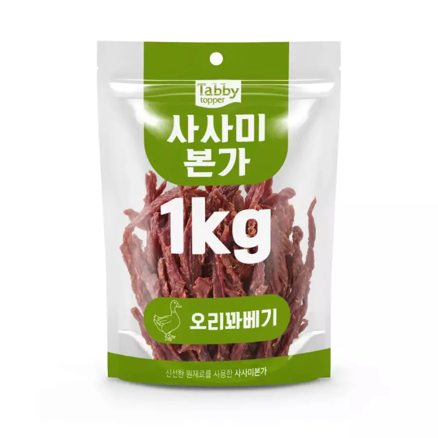 테비토퍼 사사미본가 오리꽈베기 1kg (1개)