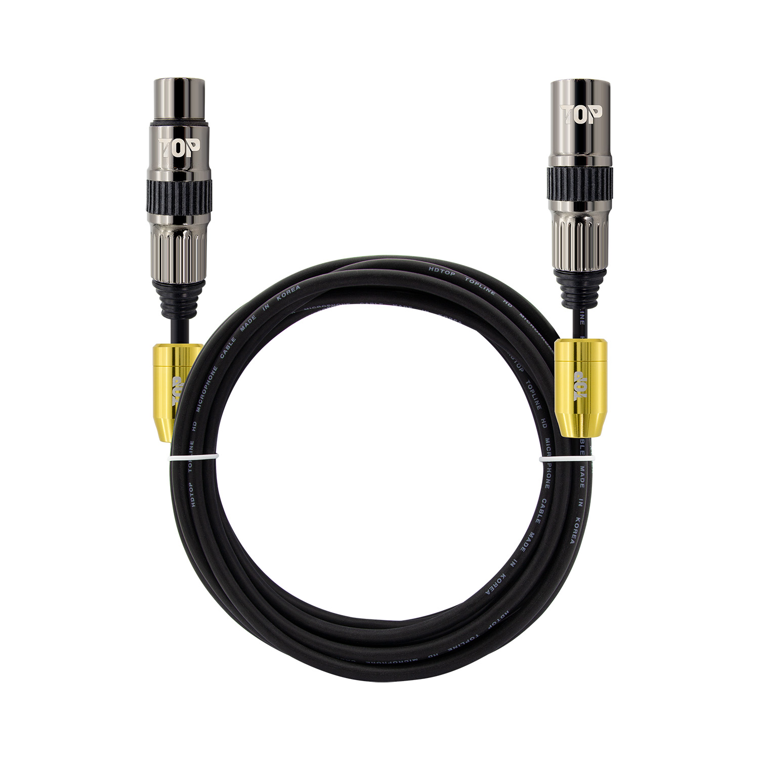 탑라인에이치디 HDTOP XLR 암 to 수 연장 알로이 노이즈필터 케이블 메탈블랙 (0.5m, HT-TN3222)