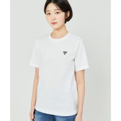 게스 ON 유니 레귤러핏 라운드넥 고무삼각와펜 반팔티 NP2KE401_이미지