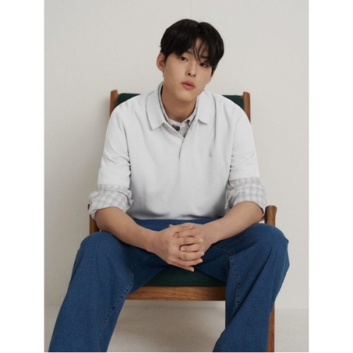 삼성물산 빈폴 남성 코튼실크 칼라넥 니트 라이트 그레이 BC6251C212