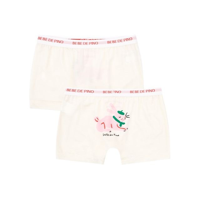 언더웨어 여아 아이보리 버니 텐셀 사각팬티 BU41UP407