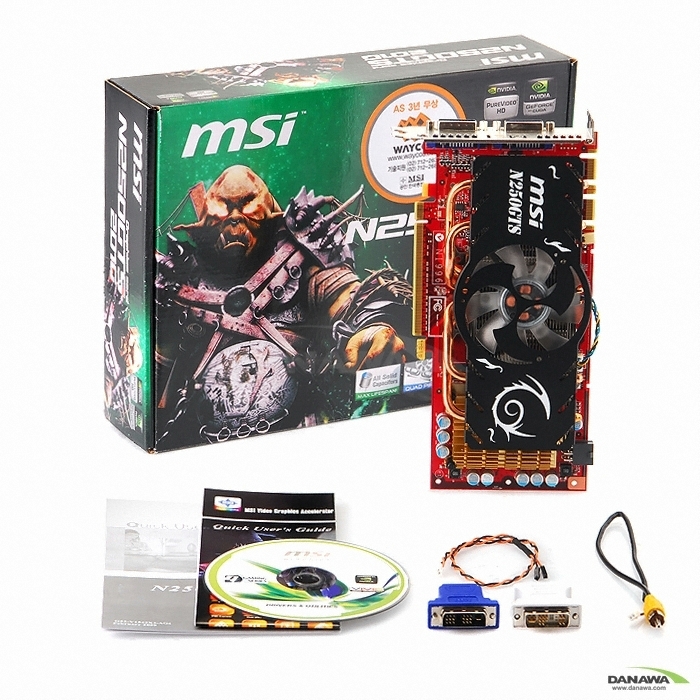 MSI ������ GTS250 N250GTS-2D1G-OC ����Ŭ�� 1GB �����ڽ�