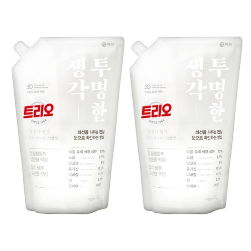 트리오 투명한생각 주방세제 1L (2개)_이미지