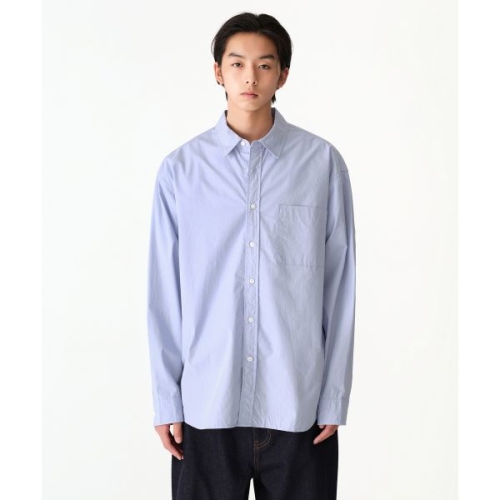 무신사 스탠다드 릴렉스드 워시드 포플린 셔츠 라이트 퍼플 499481_이미지