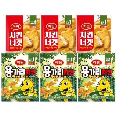용가리치킨 300g x 3개+치킨너겟 300g x 3개