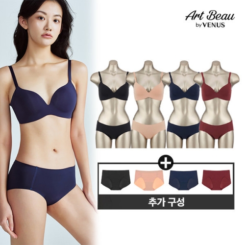 비너스 아르보 노와이어 플렉서블 브라팬티 1세트+추가 팬티 1매_LSET308