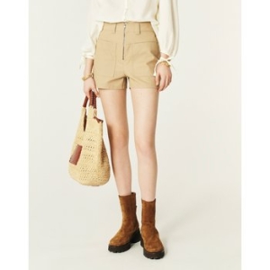 베이지 솔리드 면혼방 숏팬츠 SIPA4E018I2_이미지