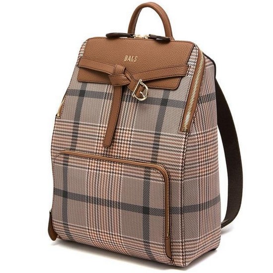 EDINBURGH 빅 모던 체크 벨트장식 백팩 DCBA1E676W2