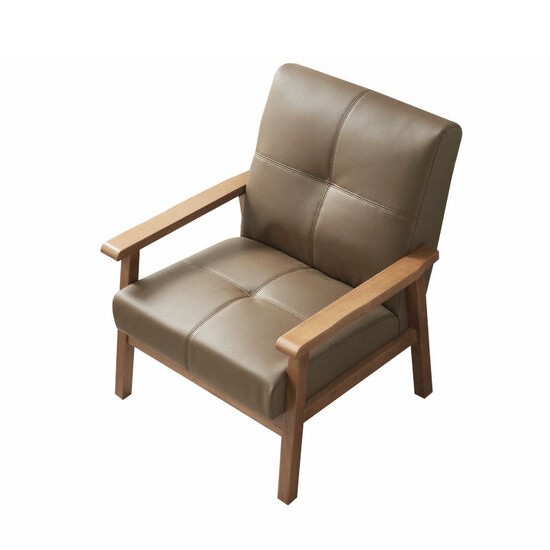 파로마 솔트 라인 원목 가죽소파 1인용_이미지