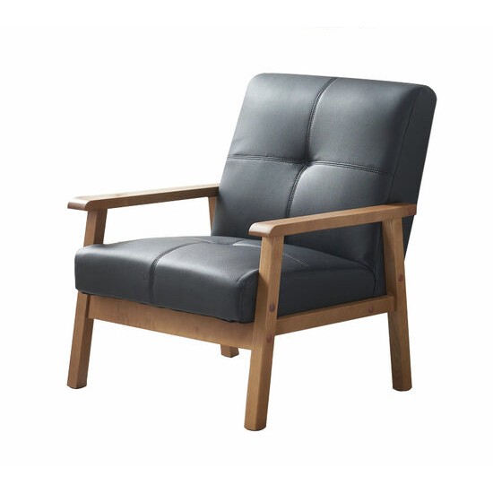 파로마 솔트 라인 원목 가죽소파 1인용_이미지