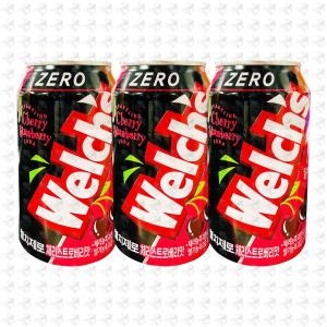 농심 웰치 제로 체리 스트로베리 355ml (3개)