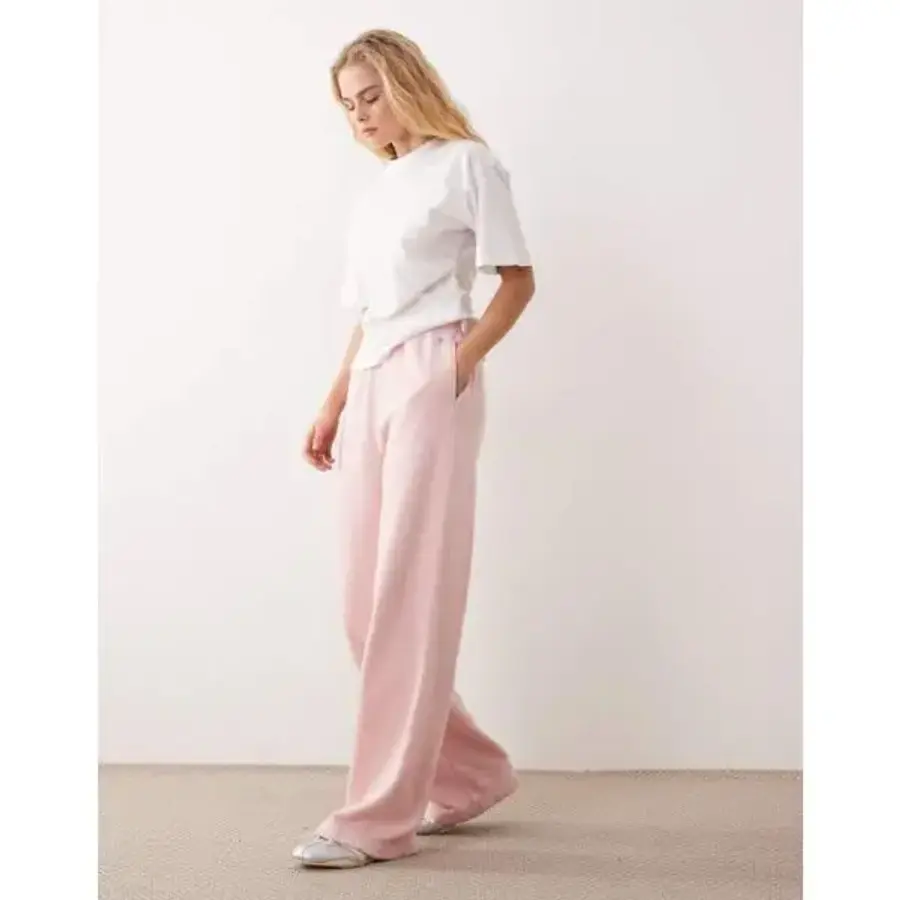 폴로랄프로렌 우먼 폴로 아이콘 로고 플리스 wide leg sweatpant 인 핑크 11343151