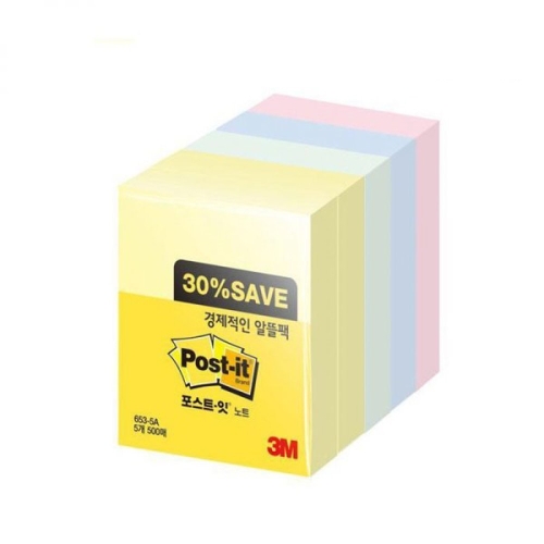 3M 포스트잇 노트 알뜰팩 653-5A