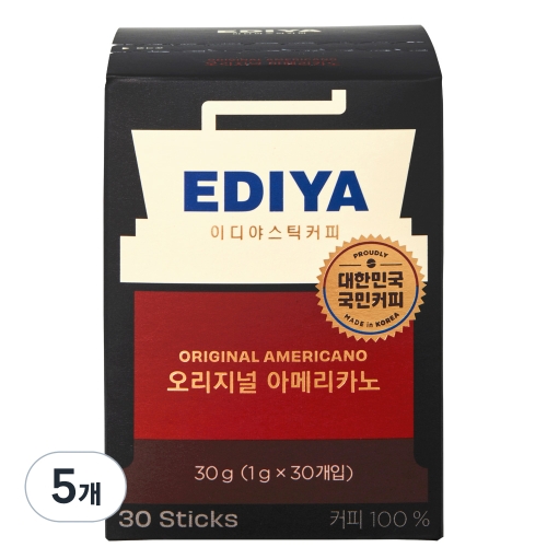 이디야 오리지널 아메리카노 원두커피스틱 1g 30개입 (5개)