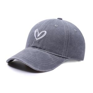 유니 빈티지 워싱 디스트레스드 야구 모자 트윌 조절 가능한 아빠 모자 회색. 단일 사이즈 135167_이미지