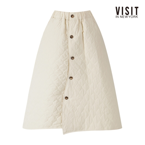 동광인터내셔날 비지트인뉴욕 다이아 패턴 경량 패딩 롱 스커트 V5CSR05