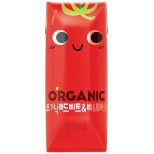 롯데칠성음료 오가닉 유기농 주스 레드비트&배&토마토 125ml (16개)_이미지