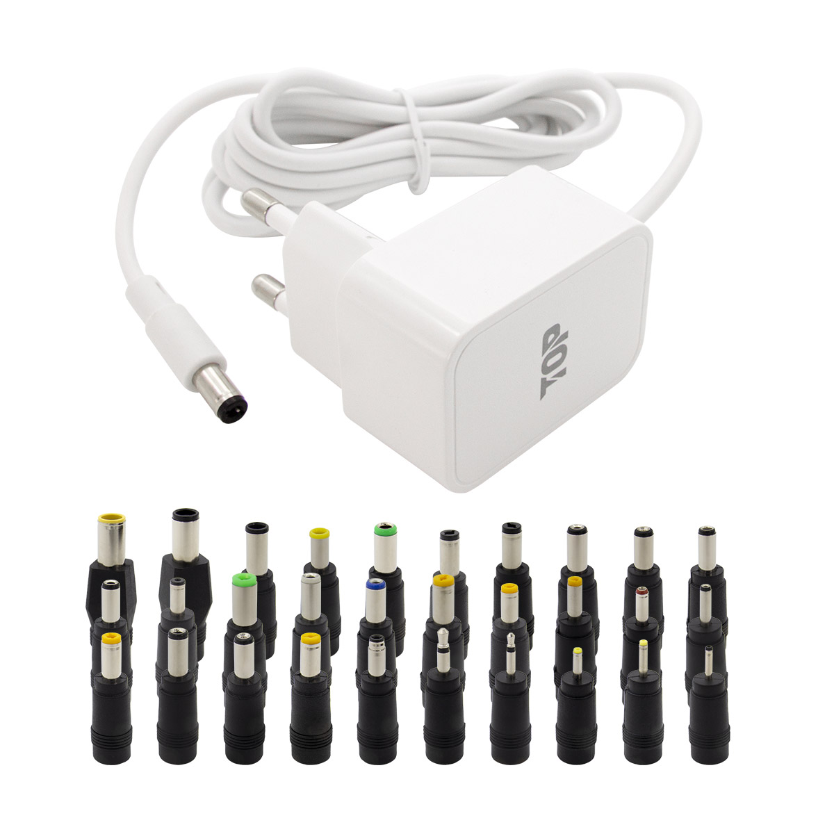 탑라인에이치디 솔탑 5V 2A SMPS 5.5mm 화이트 어댑터 (SOLTOP-3991 / 30종 젠더)_이미지