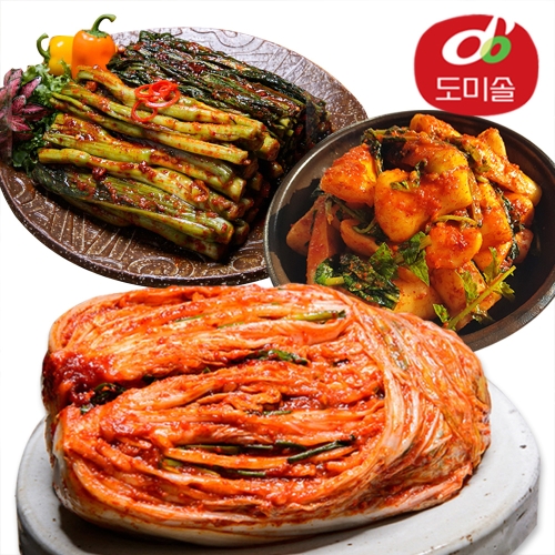 도미솔식품 박미희 포기김치 5kg+총각김치 2kg+갓김치 1kg (1개)_이미지