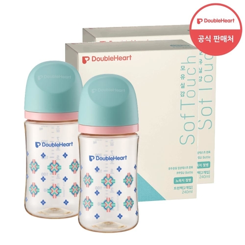 더블하트 모유실감 3세대 PPSU 헤리티지 240ml (젖병 4개 + 젖꼭지 4개)_이미지