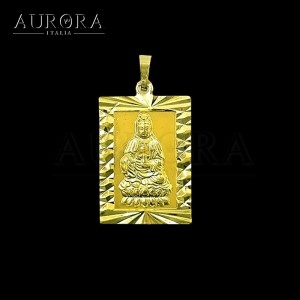 [불명] AURORA ITALIA 불교 부처님 관세음보살 24K컬러 목걸이 BUDD-2003_이미지