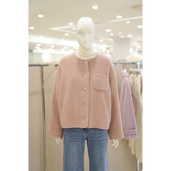 핸드메이드 노카라 숏 코트 A261MWC105