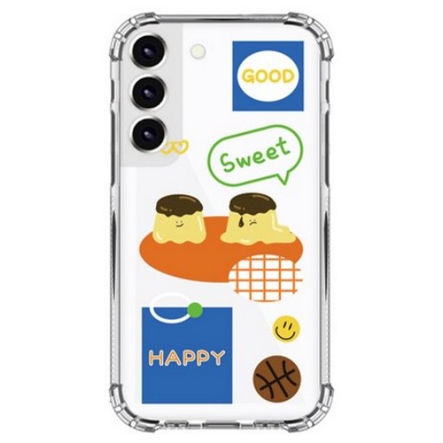 갤럭시S22 플러스 해피푸딩 해피밀 투명 방탄 클리어 젤리 케이스