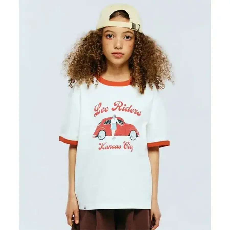 LEE KIDS 소로나 올드카 그래픽 티셔츠 레드 LK2602ST60RD