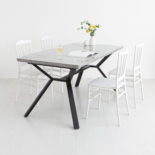 마켓비 라네트 J형 세라믹 확장형 식탁 1600 (아나타D018의자4개)_이미지
