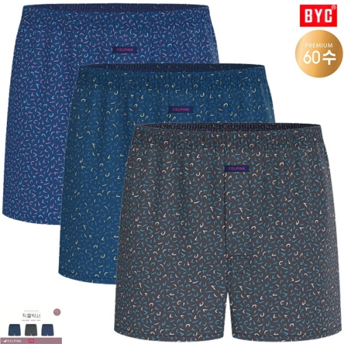 BYC 셀핑크60수프리미엄트렁크팬티3매입CEL4100