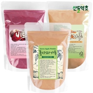 산들약초 ABC분말 당근가루 300g + 비트가루 300g + 풋사과가루 500g 3종 세트_이미지