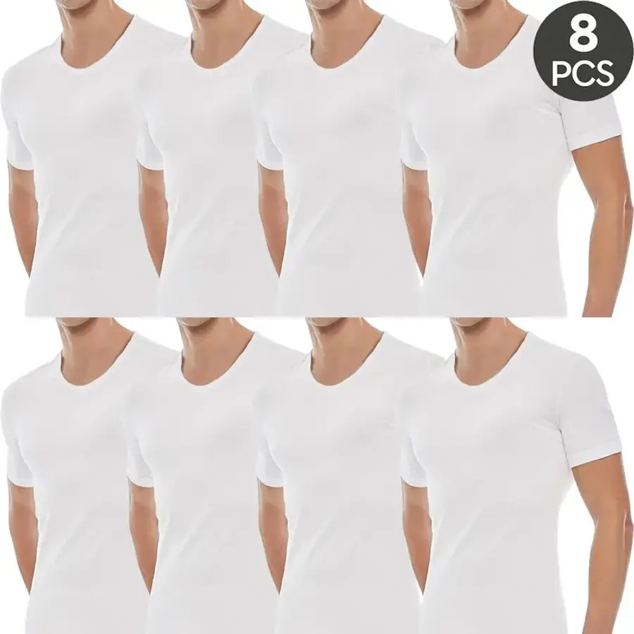 제임스딘 남성 메리야스 런닝셔츠 면런닝 런닝구 흰런닝 반팔 런닝 난닝구 8매 선물 3131123_이미지