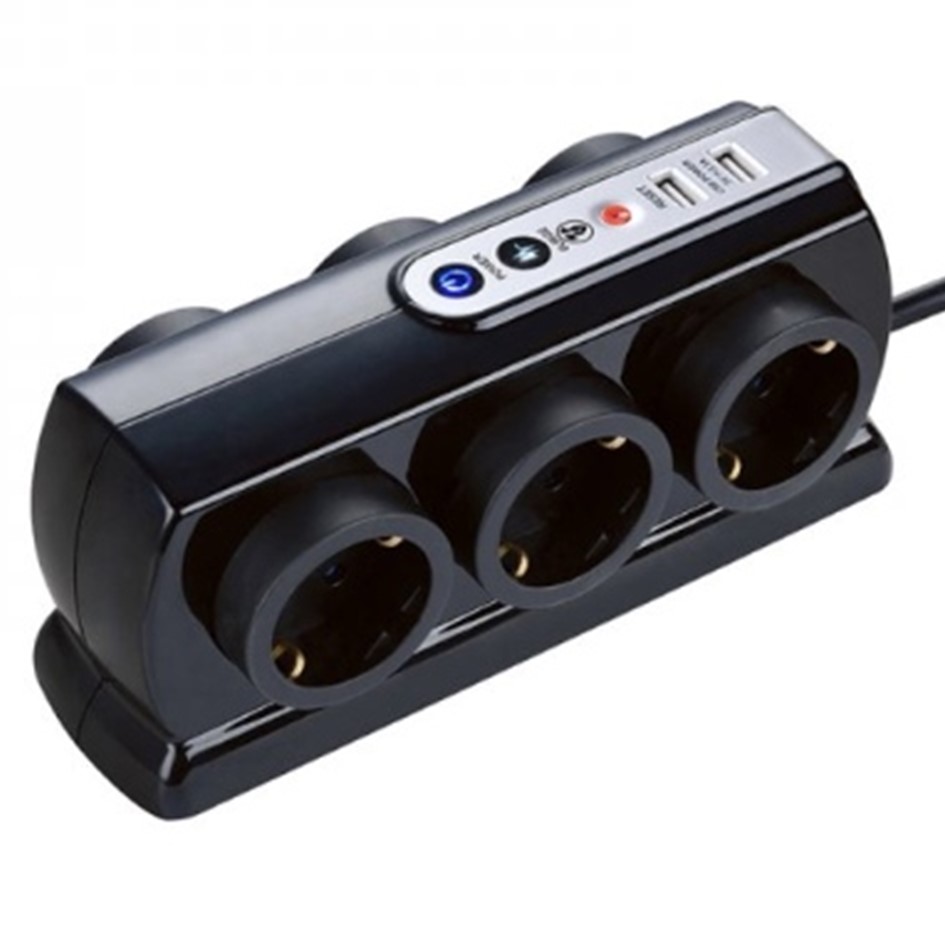 LUCECO MasterPlug 6구 16A 메인스위치 USB 멀티탭 (2m)_이미지