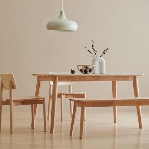 한샘 도노 세라믹 스칸디 식탁 1350 (의자2개+벤치1개)