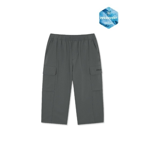 디스커버리 키즈반바지 AQS DKTB74053-GRD 키즈 프레시벤트 경량 우븐 트레이닝 7부 팬츠_이미지