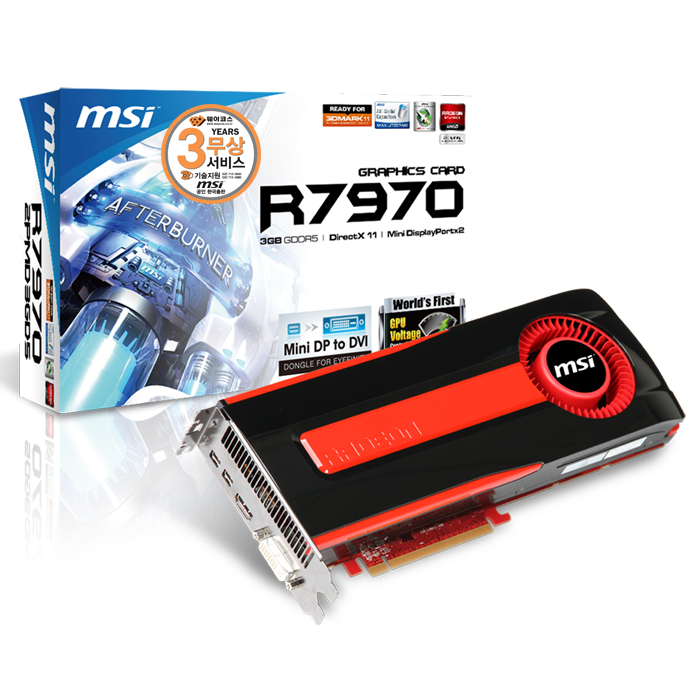 MSI 라데온 HD 7970 R7970-2PMD3GD5 D5 3GB
